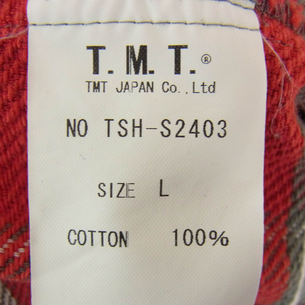 TMT ティーエムティー 24SS TSH-S2403 HEAVY TWILL PLAID SHIRTS ネル チェック 長袖 シャツ レッド系 L【中古】