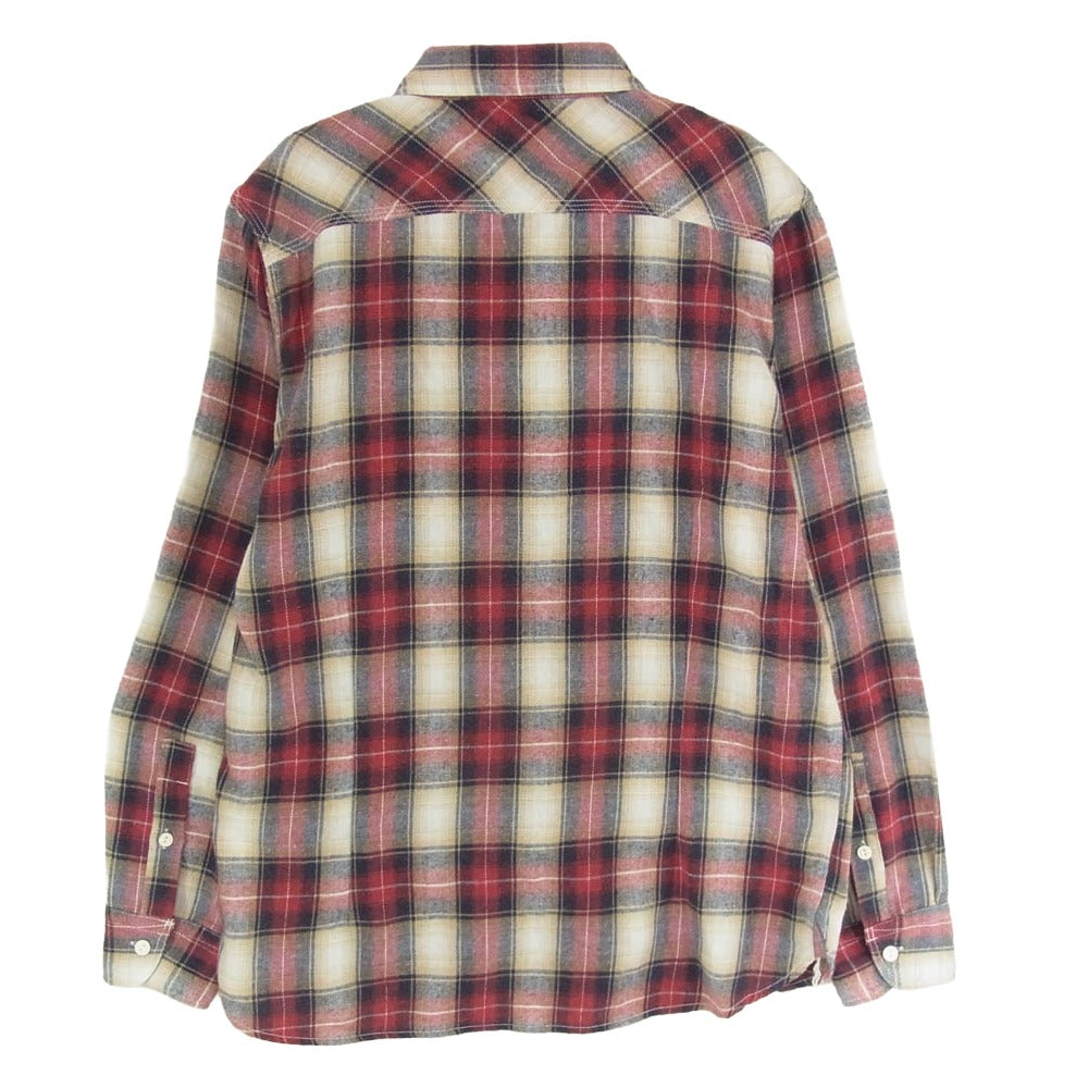 TMT ティーエムティー 23AW TSH-F2308 WOOLY PLAID SHIRTS ウーリー ワーク チェック 長袖 シャツ レッド系 L【中古】