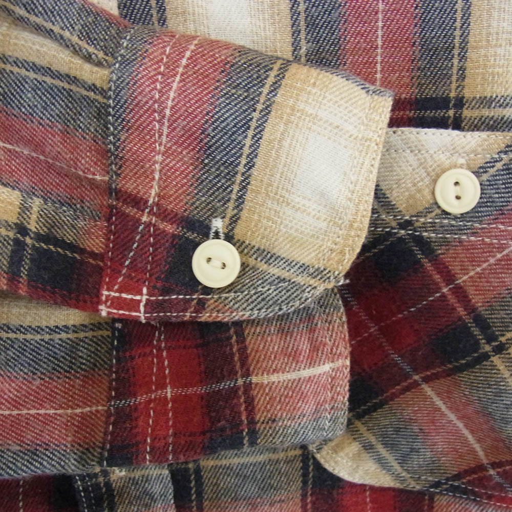 TMT ティーエムティー 23AW TSH-F2308 WOOLY PLAID SHIRTS ウーリー ワーク チェック 長袖 シャツ レッド系 L【中古】