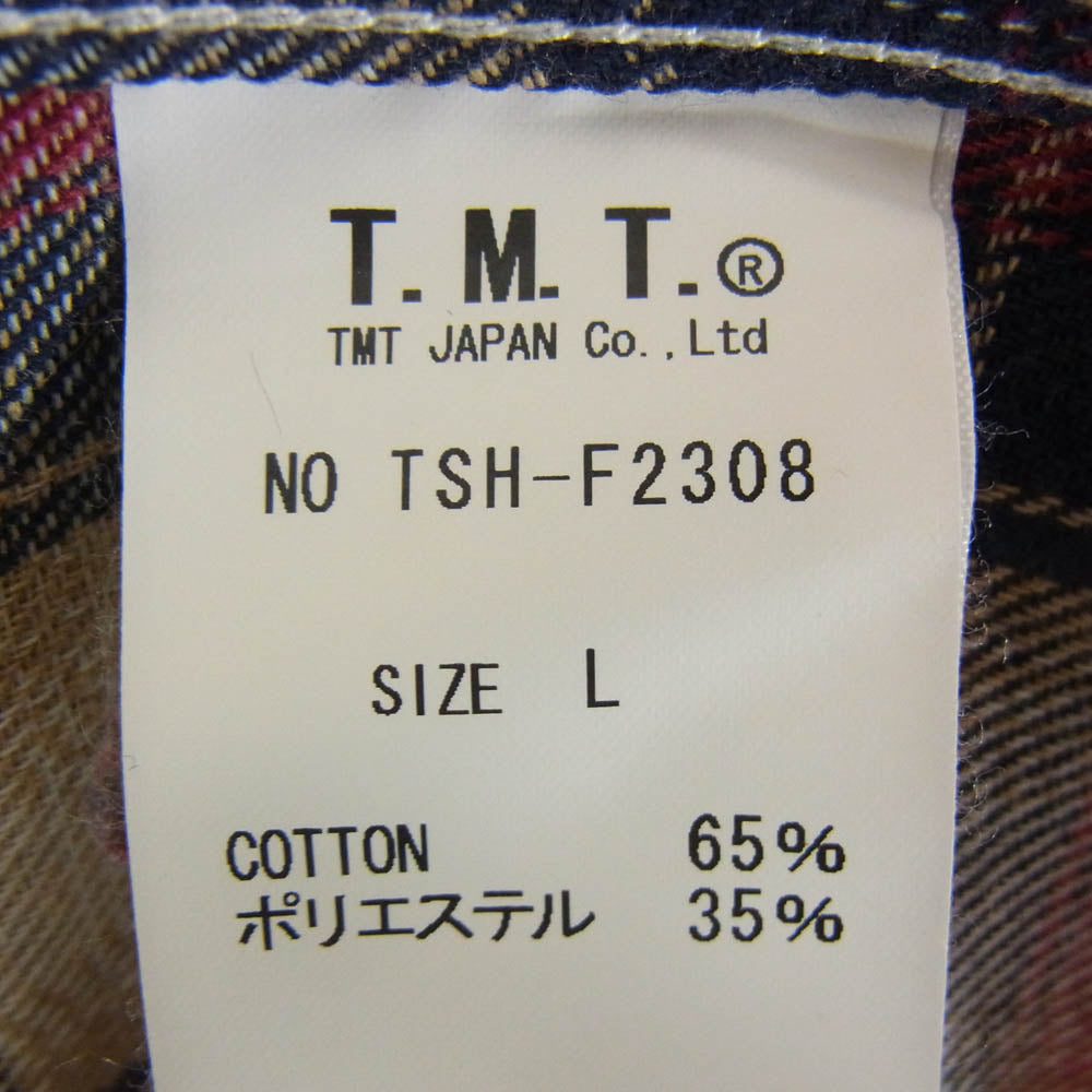 TMT ティーエムティー 23AW TSH-F2308 WOOLY PLAID SHIRTS ウーリー ワーク チェック 長袖 シャツ レッド系 L【中古】