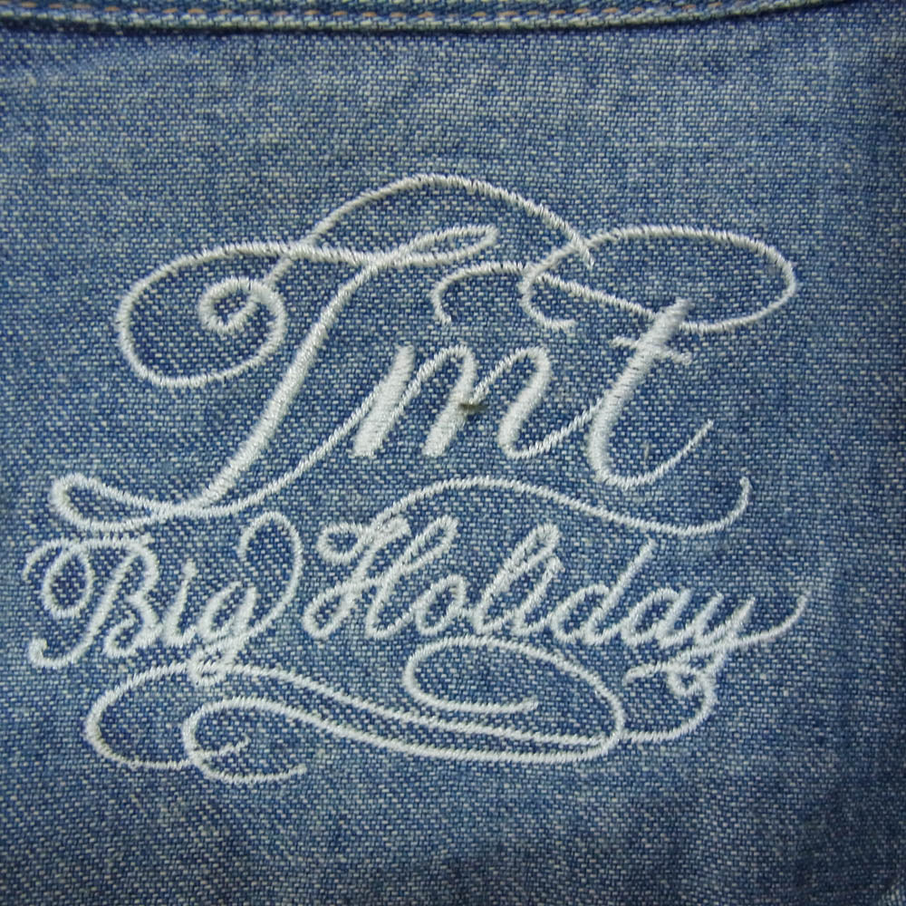 TMT ティーエムティー 18SS TSH-S18SP02 REVIVAL CRUSH DENIM SHIRT リバイバル クラッシュ デニム 長袖 シャツ インディゴブルー系 L【中古】
