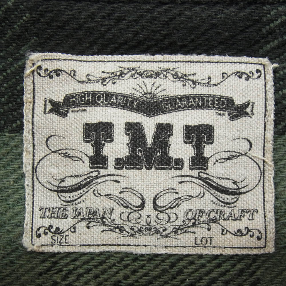 TMT ティーエムティー 20AW TSH-F20sp02 バッファロー チェック スラブ 長袖 シャツ グリーン系 L【中古】