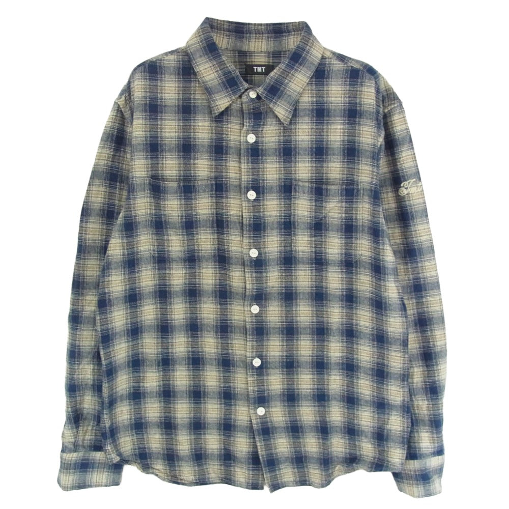 TMT ティーエムティー 24AW TSH-F2405 CHECK NEL SHIRT チェック 長袖 シャツ ネイビー系 L【中古】