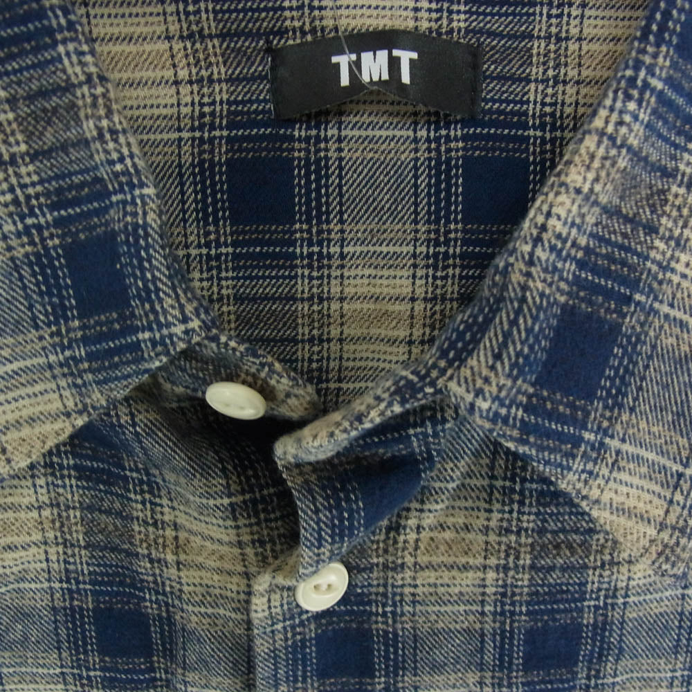 TMT ティーエムティー 24AW TSH-F2405 CHECK NEL SHIRT チェック 長袖 シャツ ネイビー系 L【中古】