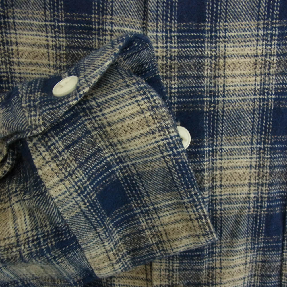 TMT ティーエムティー 24AW TSH-F2405 CHECK NEL SHIRT チェック 長袖 シャツ ネイビー系 L【中古】