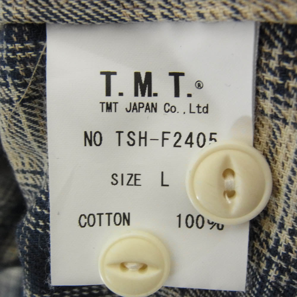TMT ティーエムティー 24AW TSH-F2405 CHECK NEL SHIRT チェック 長袖 シャツ ネイビー系 L【中古】