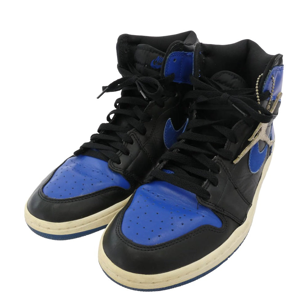 NIKE ナイキ 136066-041 2001年製 Air Jordan 1 Retro High Royal エアジョーダン 1 レトロ ロイヤル ハイカット スニーカー ブラック系 ブルー系 28cm【中古】