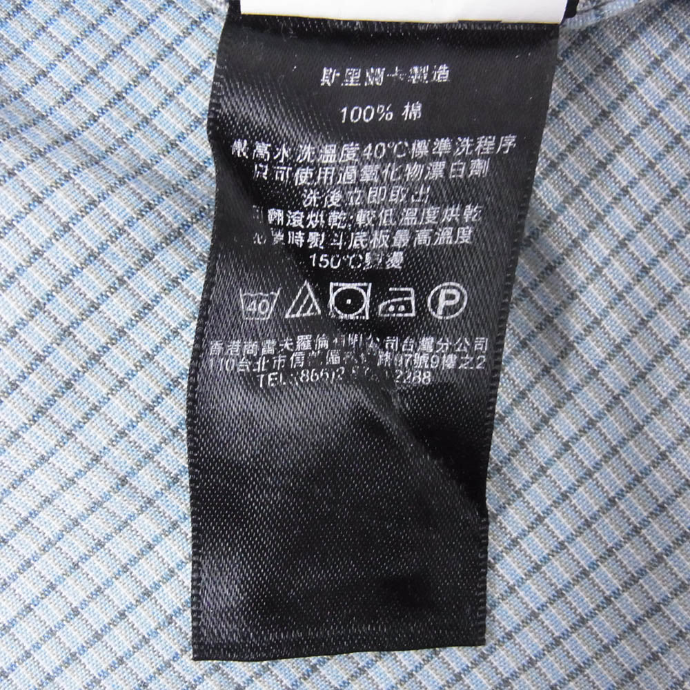 RRL ダブルアールエル チェック 長袖 シャツ ライトブルー系 M【中古】