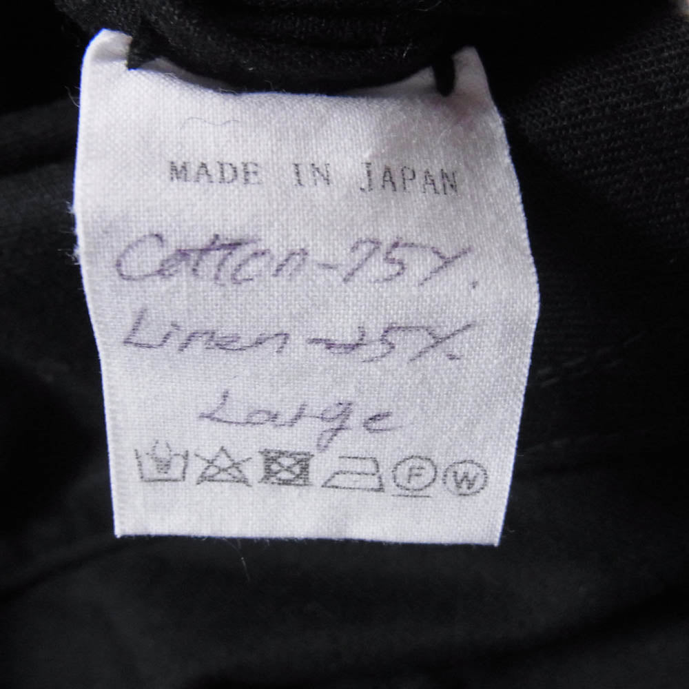 カヴァル 裾ダブル コットン リネン パンツ ブラック系 L【中古】