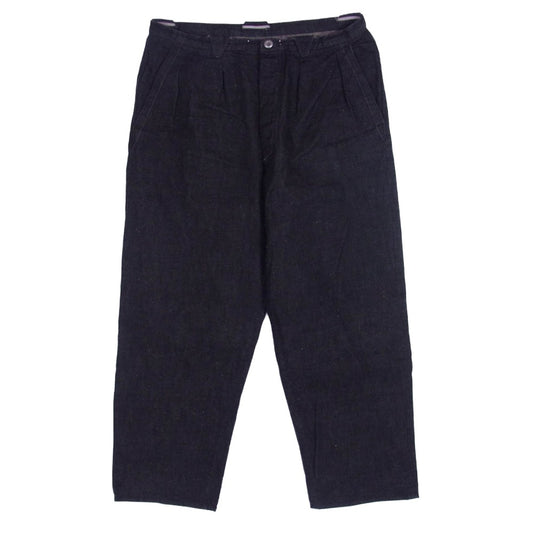 モチーフエムエフジー 23AW 2タック ボタンフライ デニム パンツ ブラック系 34【中古】