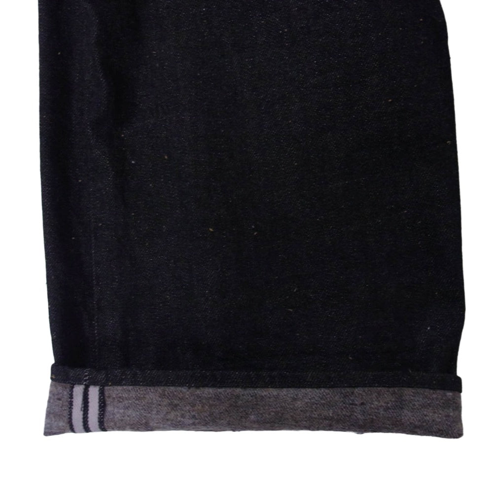 モチーフエムエフジー 23AW 2タック ボタンフライ デニム パンツ ブラック系 34【中古】