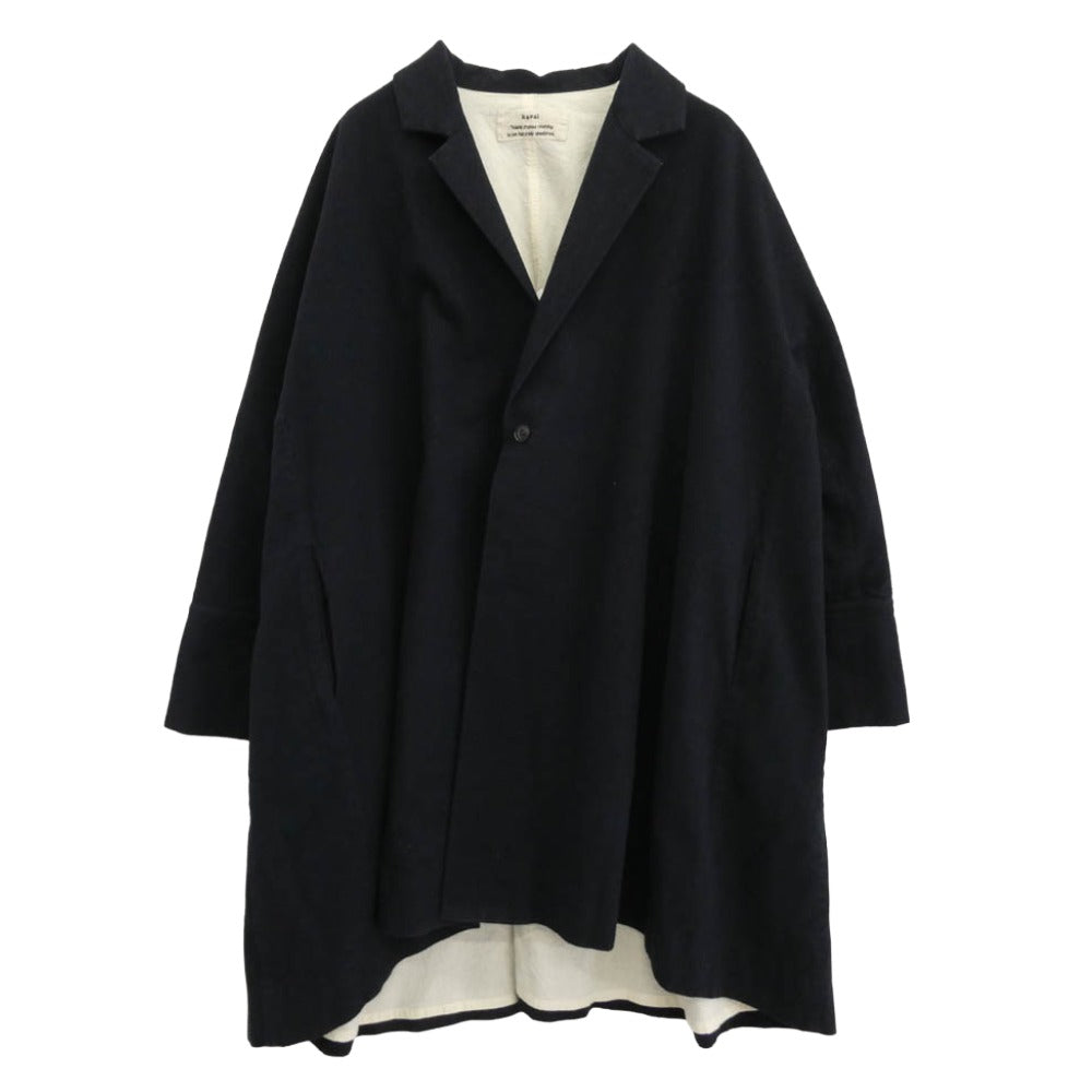 カヴァル A-line over coat Aライン ウール カシミア オーバーコート ネイビー系 M【中古】