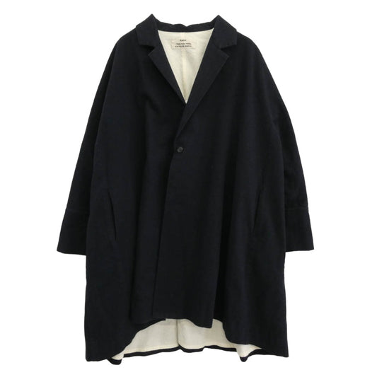カヴァル A-line over coat Aライン ウール カシミア オーバーコート ネイビー系 M【中古】