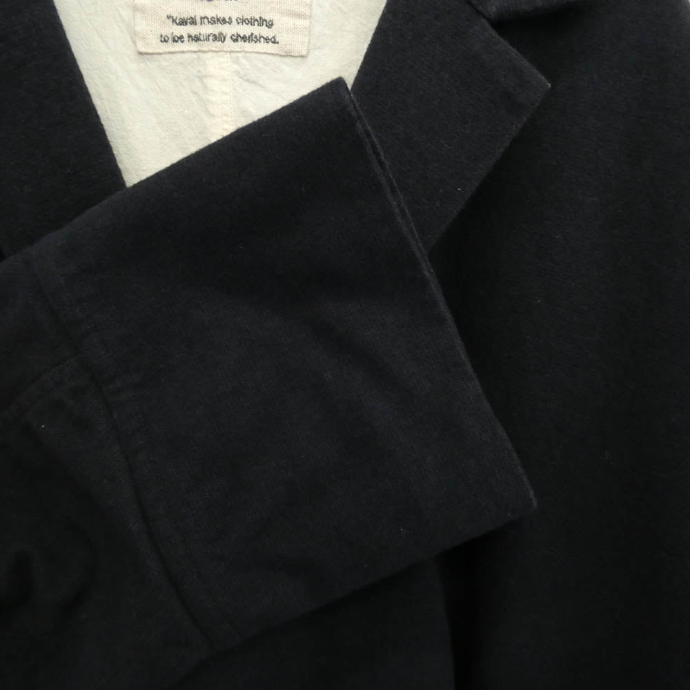カヴァル A-line over coat Aライン ウール カシミア オーバーコート ネイビー系 M【中古】