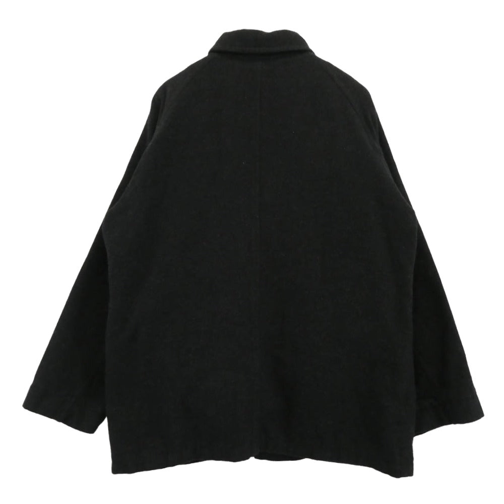 カヴァル ライナー付き ウール リネン カシミア コート ブラック系 L【中古】