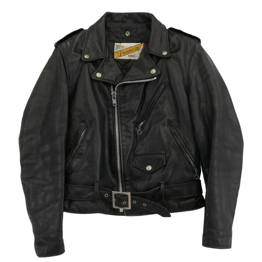 schott ショット USA製 Vintage ヴィンテージ バイカータグ 80s ダブルライダース ジャケット レザージャケット ブラック系 36【中古】