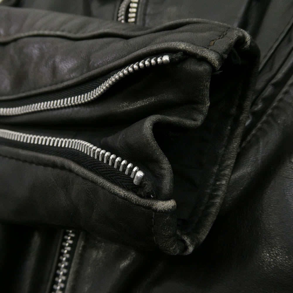 schott ショット USA製 Vintage ヴィンテージ バイカータグ 80s ダブルライダース ジャケット レザージャケット ブラック系 36【中古】