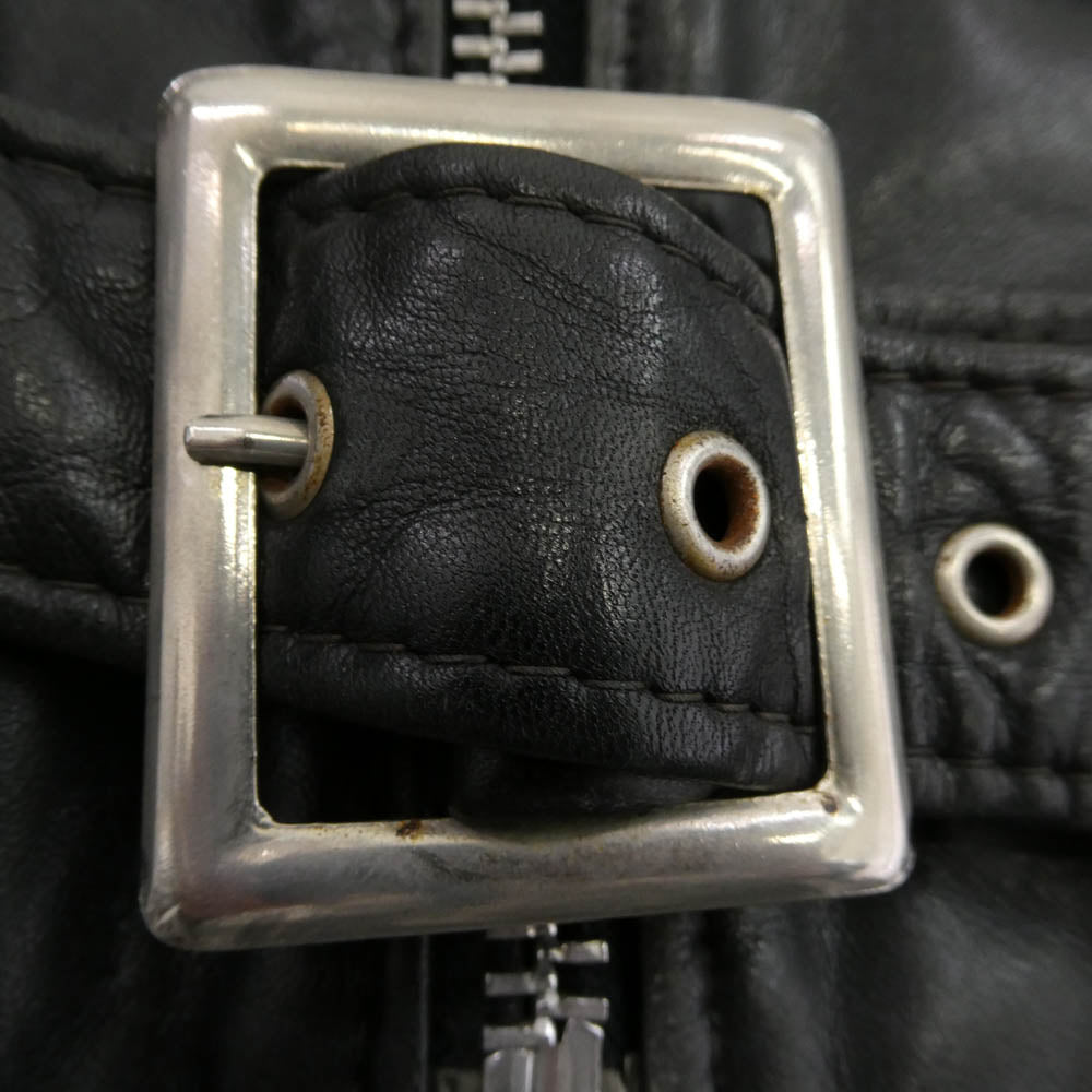 schott ショット USA製 Vintage ヴィンテージ バイカータグ 80s ダブルライダース ジャケット レザージャケット ブラック系 36【中古】