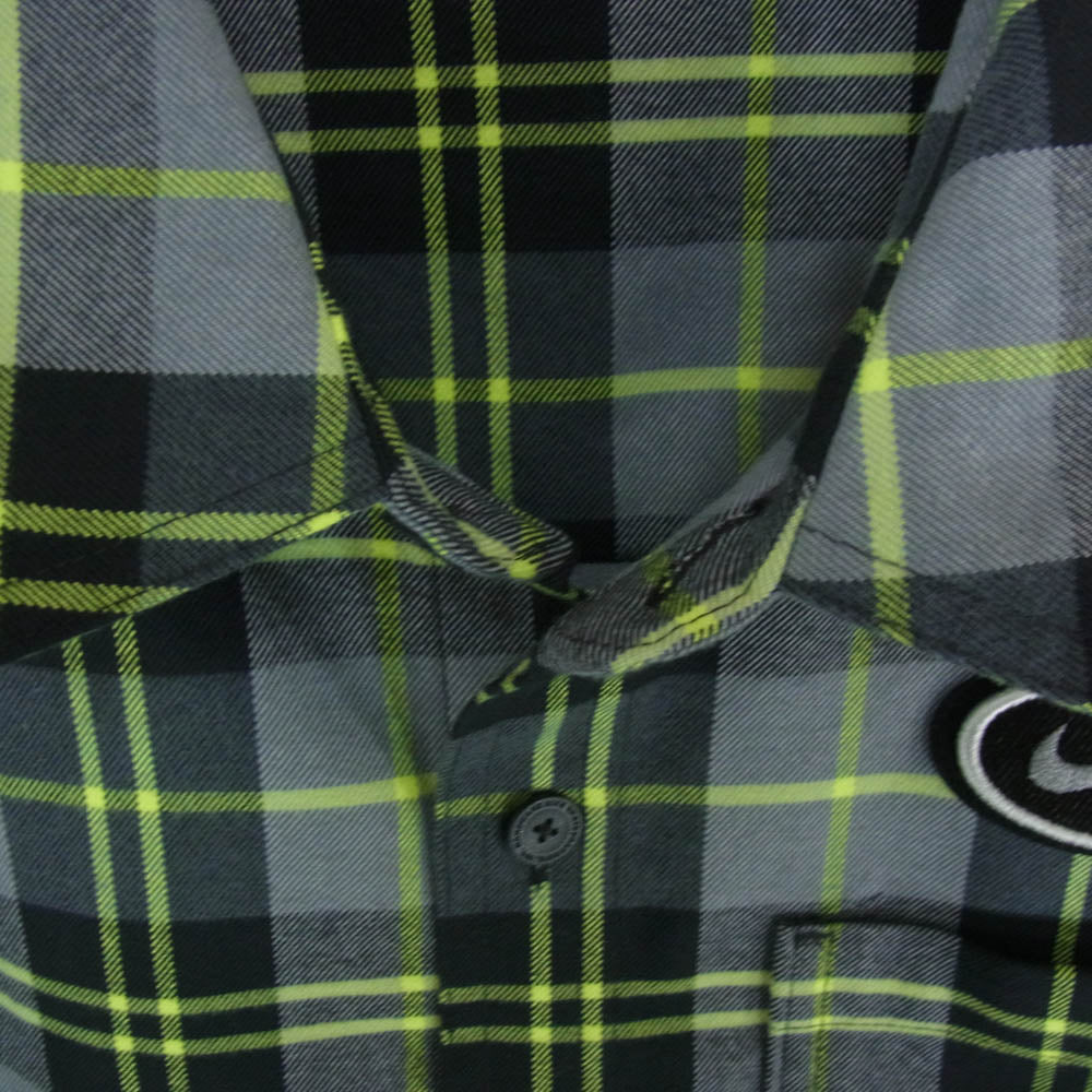 NIKE SB ナイキエスビー HV0257-070 x ERIC KOSTON エリック コストン FLNNL BTN UP KOS L/S TOP 長袖 チェック フランネルシャツ グリーン系 M【美品】【中古】