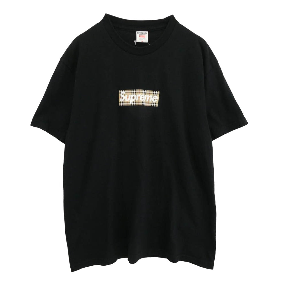 Supreme シュプリーム Box Logo Tee バーバリー ボックスロゴ クルーネック 半袖Tシャツ カットソー ブラック系 M【中古】
