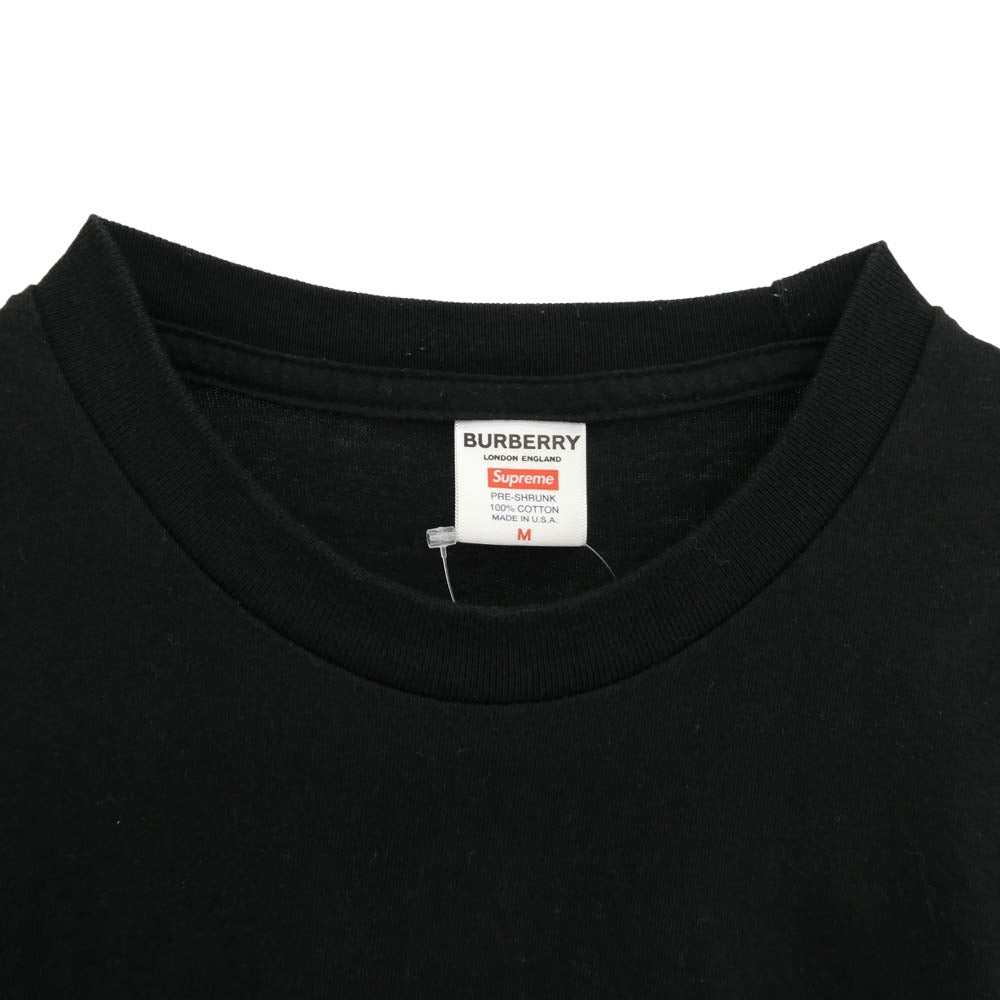 Supreme シュプリーム Box Logo Tee バーバリー ボックスロゴ クルーネック 半袖Tシャツ カットソー ブラック系 M【中古】