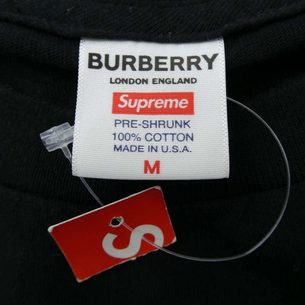 Supreme シュプリーム Box Logo Tee バーバリー ボックスロゴ クルーネック 半袖Tシャツ カットソー ブラック系 M【中古】