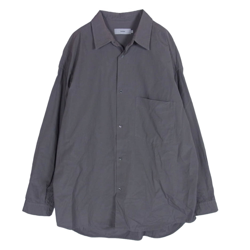 GRAPHPAPER グラフペーパー GM201-50002 Garment Dyed Poplin ガーメントダイ ポプリン 長袖 シャツ グレー系 2【中古】