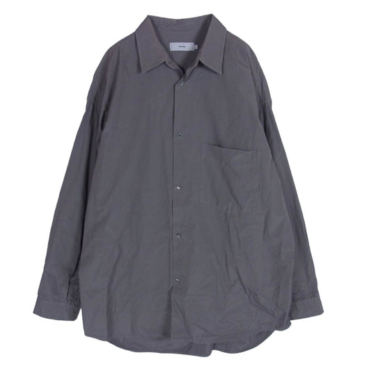 GRAPHPAPER グラフペーパー GM201-50002 Garment Dyed Poplin ガーメントダイ ポプリン 長袖 シャツ グレー系 2【中古】