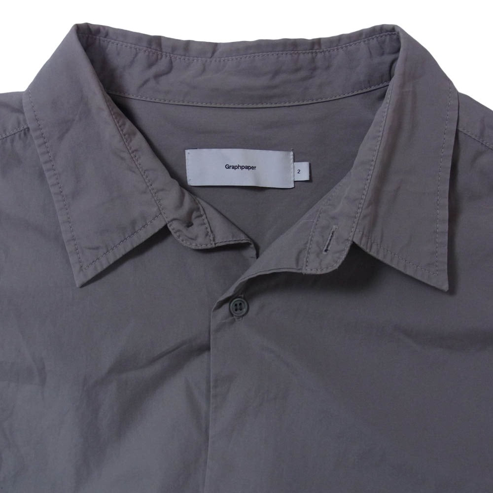 GRAPHPAPER グラフペーパー GM201-50002 Garment Dyed Poplin ガーメントダイ ポプリン 長袖 シャツ グレー系 2【中古】
