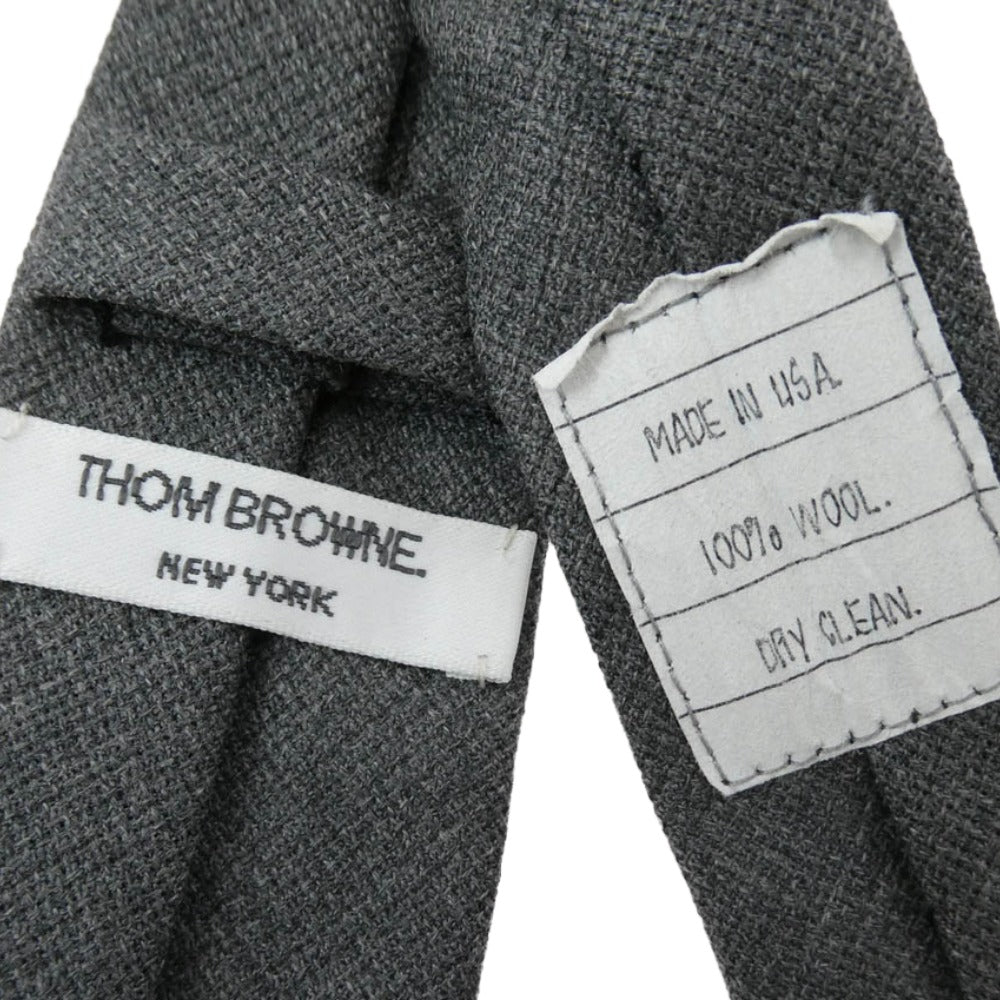 THOM BROWNE トムブラウン ウール ネクタイ グレー系【中古】