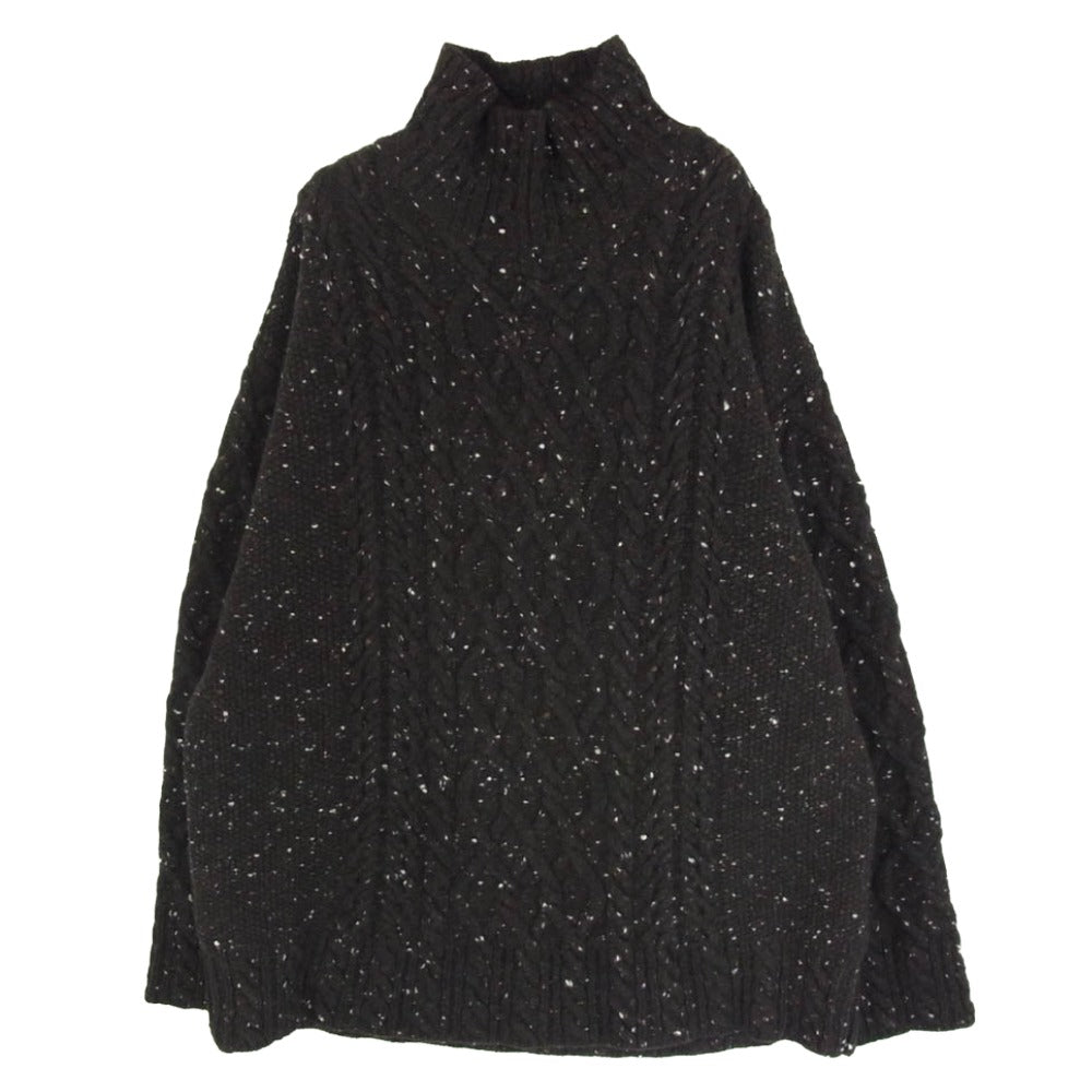 AURALEE オーラリー 21aw A21AT01TC Wool Baby Alpaca Nepped Cable Knit Turtle Neck P/O ウール アルパカ ニット ダークブラウン系 5【中古】