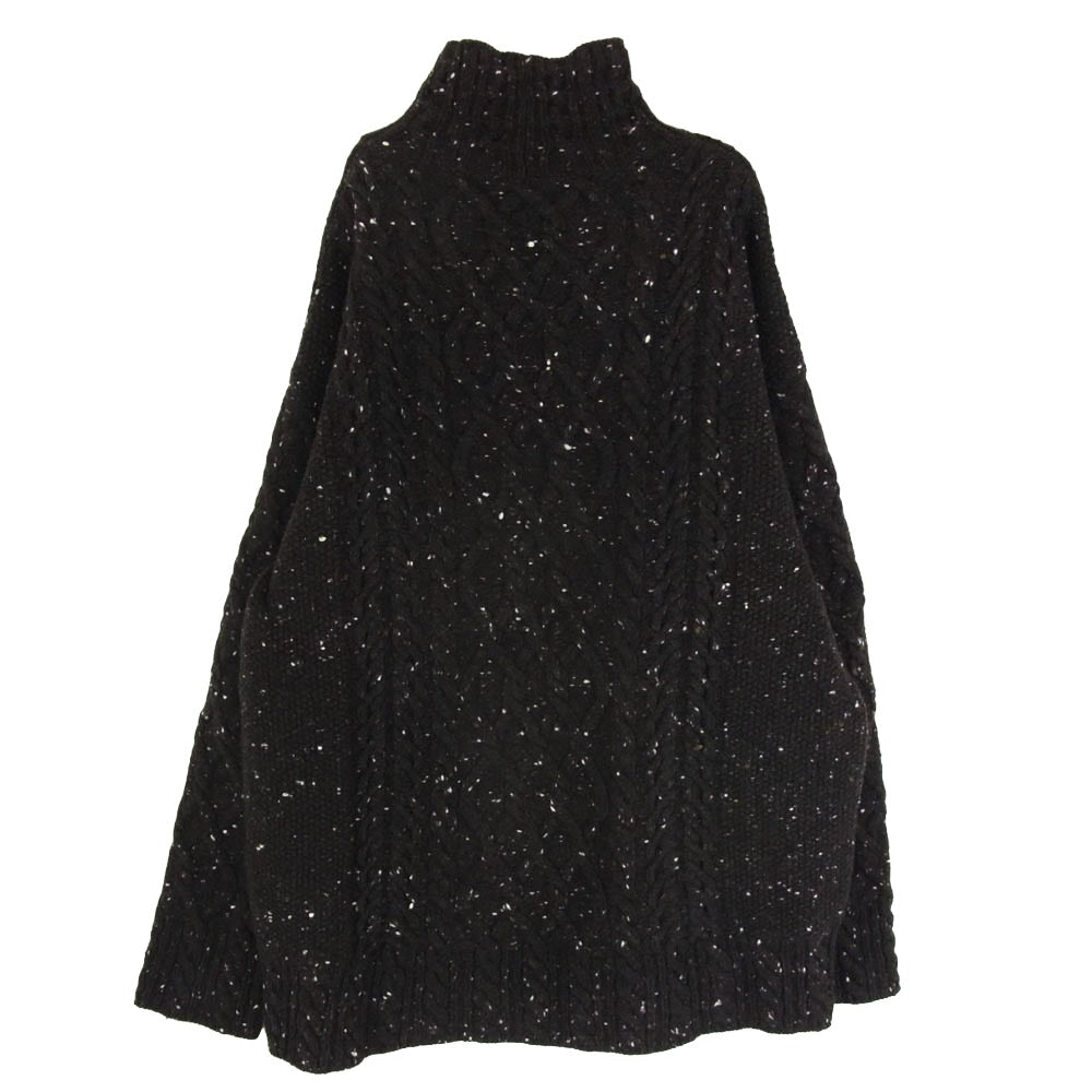 AURALEE オーラリー 21aw A21AT01TC Wool Baby Alpaca Nepped Cable Knit Turtle Neck P/O ウール アルパカ ニット ダークブラウン系 5【中古】