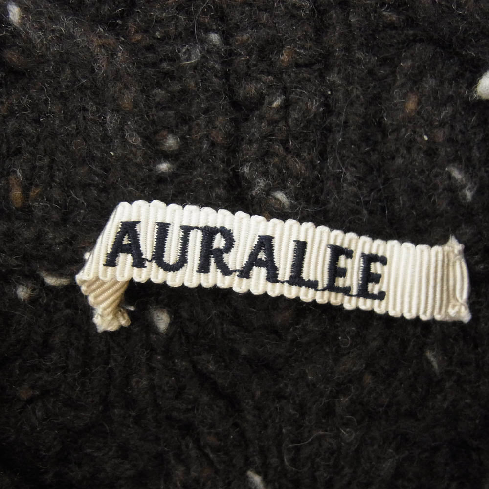 AURALEE オーラリー 21aw A21AT01TC Wool Baby Alpaca Nepped Cable Knit Turtle Neck P/O ウール アルパカ ニット ダークブラウン系 5【中古】