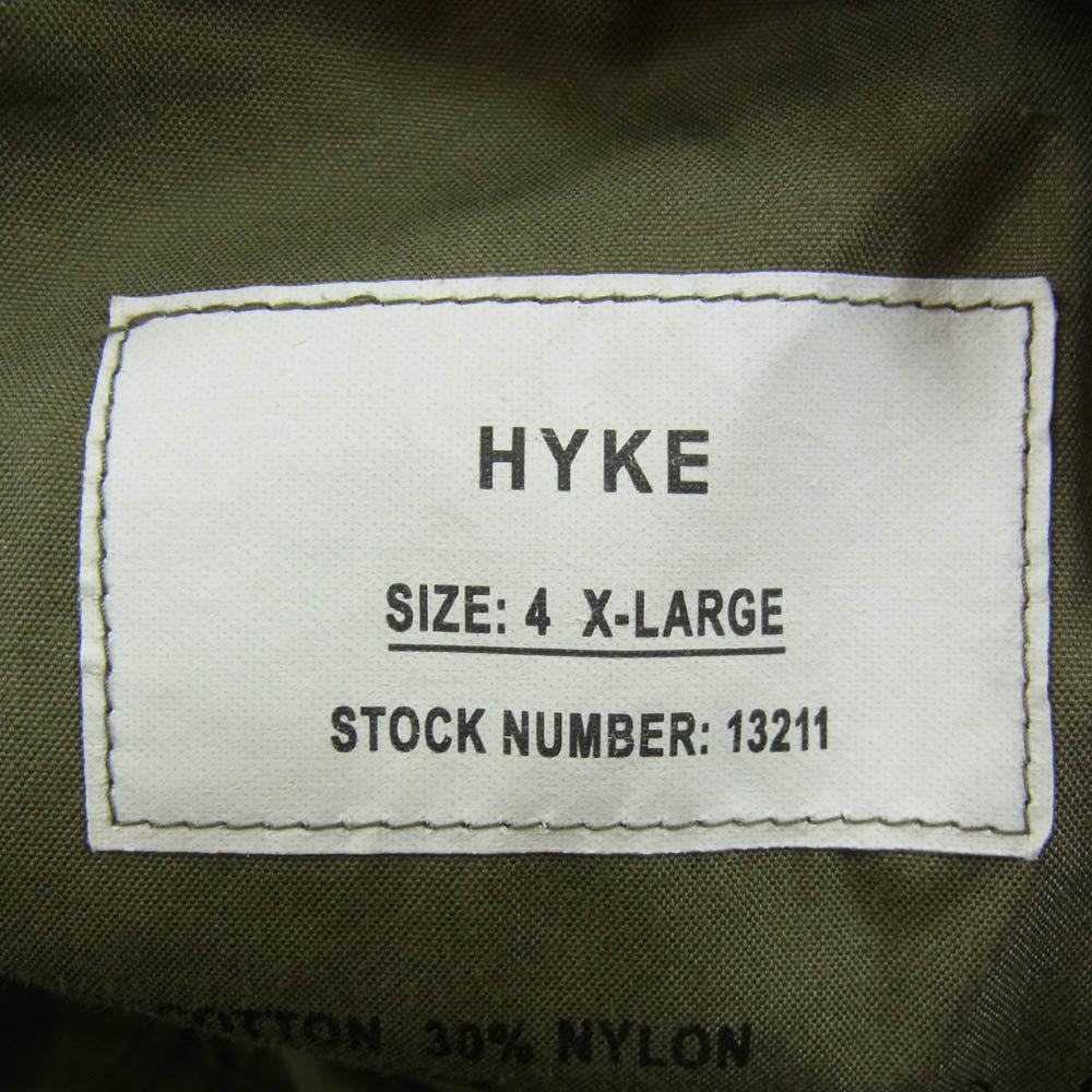 HYKE ハイク 22ss 221-13211 M-51 TYPE SHELL PANTS カーゴパンツ カーキ系 XL【中古】