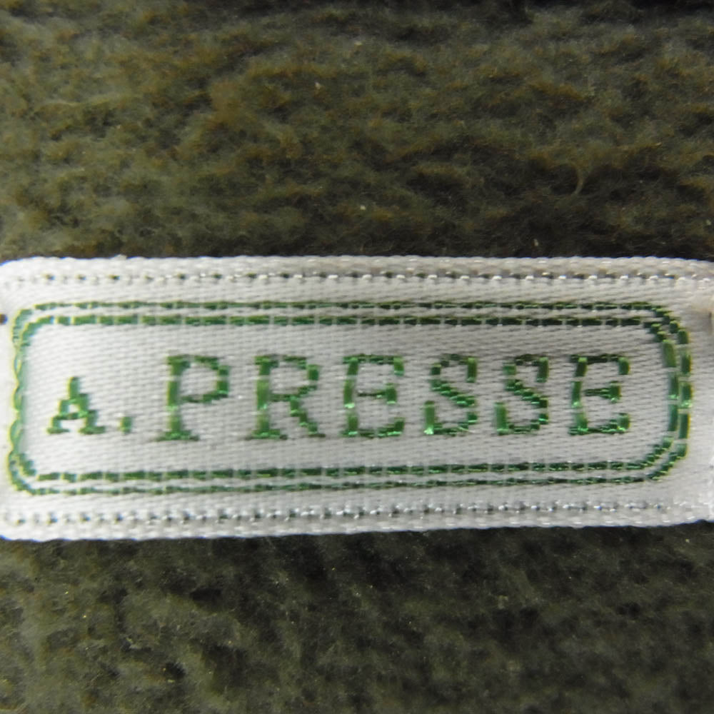 A.PRESSE アプレッセ 25SAP-05-07K Vintage Half Zip Sweat Hoodie ヴィンテージ ハーフジップ フーディ パーカー カーキ系 3【中古】