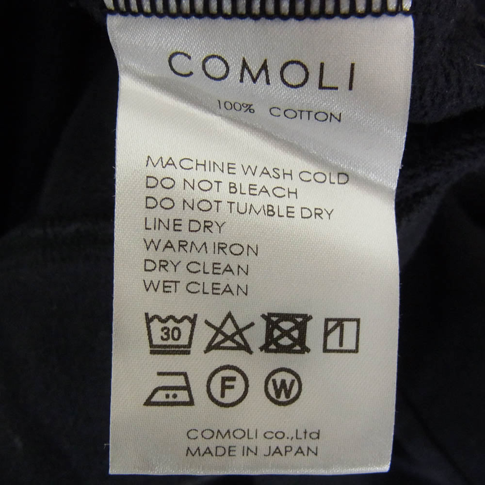 COMOLI コモリ 17AW L03-05003 インレイ起毛 長袖 クルーネック スウェット ブラック系 3【中古】