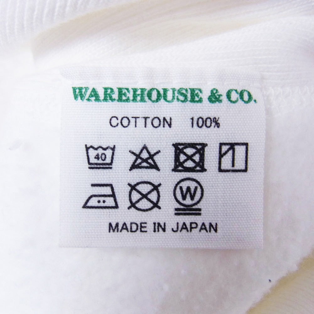 WAREHOUSE ウエアハウス Lot 483 無地 スウェット クルーネック オフホワイト系 M【新古品】【未使用】【中古】
