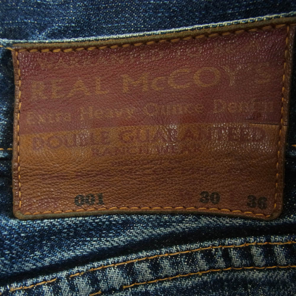 The REAL McCOY'S ザリアルマッコイズ Lot 001 セルビッチ ボタンフライ デニム パンツ インディゴブルー系 W30 L36【中古】