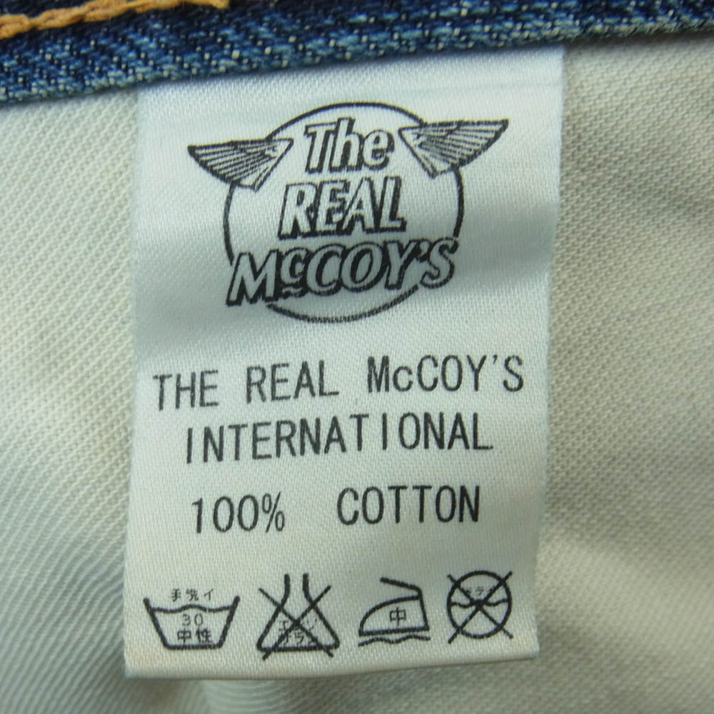 The REAL McCOY'S ザリアルマッコイズ Lot 001 セルビッチ ボタンフライ デニム パンツ インディゴブルー系 W30 L36【中古】