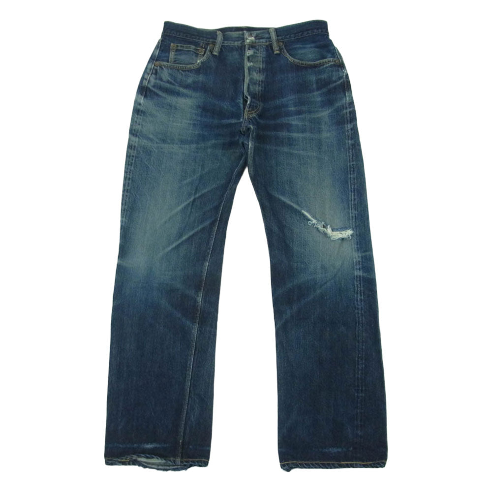 The REAL McCOY'S ザリアルマッコイズ Lot 001XX セルビッチ ボタンフライ デニム パンツ インディゴブルー系 W30 L36【中古】