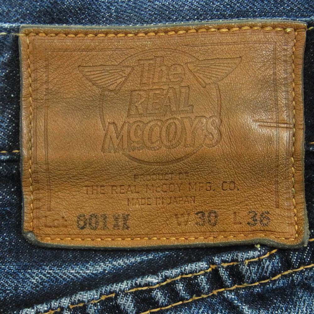The REAL McCOY'S ザリアルマッコイズ Lot 001XX セルビッチ ボタンフライ デニム パンツ インディゴブルー系 W30 L36【中古】