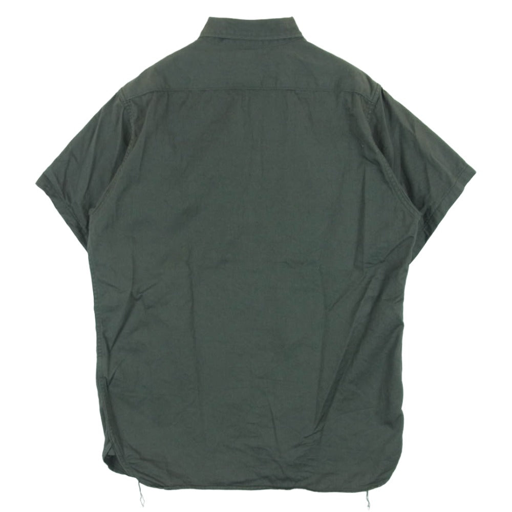 The REAL McCOY'S ザリアルマッコイズ 300A ジョーマッコイ 8HU SERVICEMAN SHIRT サービスマン 半袖 ワーク シャツ グリーン系 グレイッシュグリーン系 15【中古】