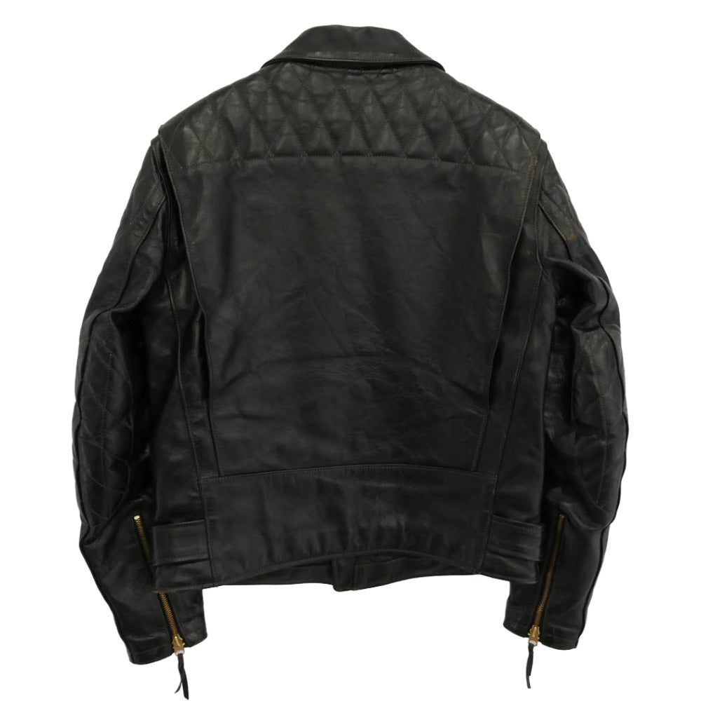 The REAL McCOY'S ザリアルマッコイズ BUCO J-82 PADDED JACKET 茶芯 ホースハイド パデッド ダブル ライダース ジャケット ブラック系 40【中古】