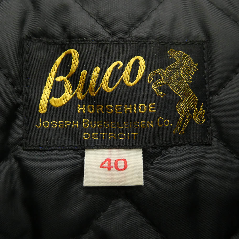 The REAL McCOY'S ザリアルマッコイズ BUCO J-82 PADDED JACKET 茶芯 ホースハイド パデッド ダブル ライダース ジャケット ブラック系 40【中古】