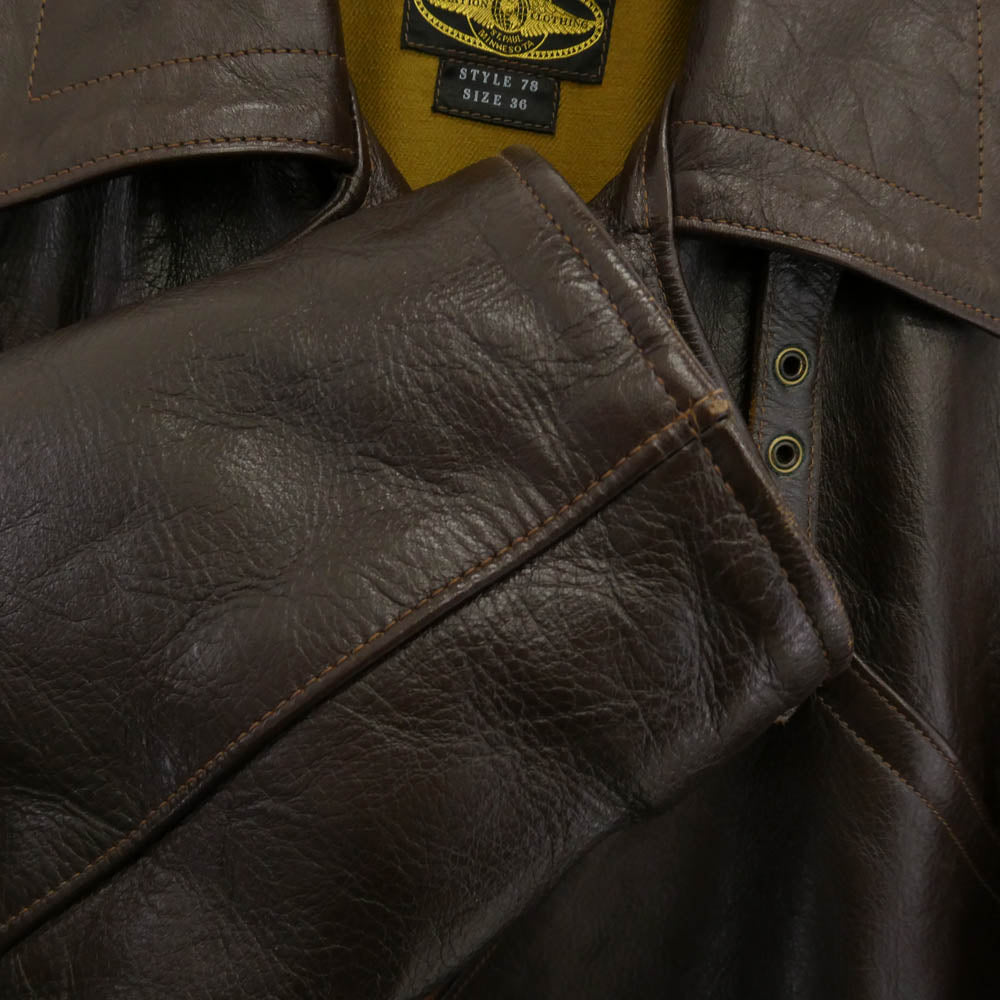 The REAL McCOY'S ザリアルマッコイズ HORSEHIDE WWI AVIATOR COAT ホースハイド アヴィエイター ミリタリー コート ブラウン系 36【中古】