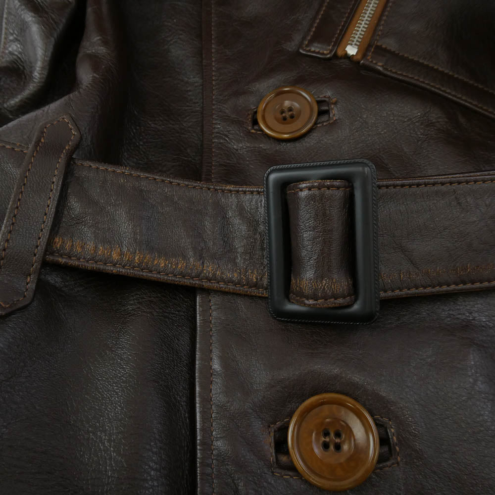 The REAL McCOY'S ザリアルマッコイズ HORSEHIDE WWI AVIATOR COAT ホースハイド アヴィエイター ミリタリー コート ブラウン系 36【中古】