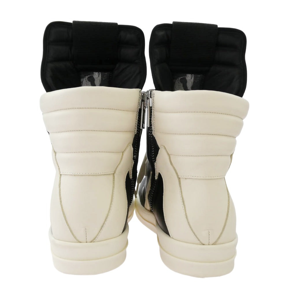 Rick Owens リックオウエンス RU01F2894 GEO BASKET ジオバスケット レザー ハイカット スニーカー ブラック系 ホワイト系 43【美品】【中古】