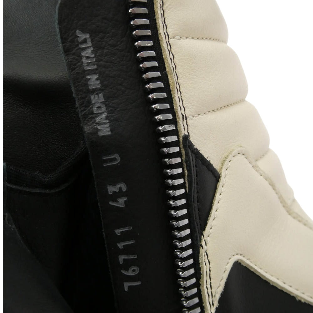 Rick Owens リックオウエンス RU01F2894 GEO BASKET ジオバスケット レザー ハイカット スニーカー ブラック系 ホワイト系 43【美品】【中古】