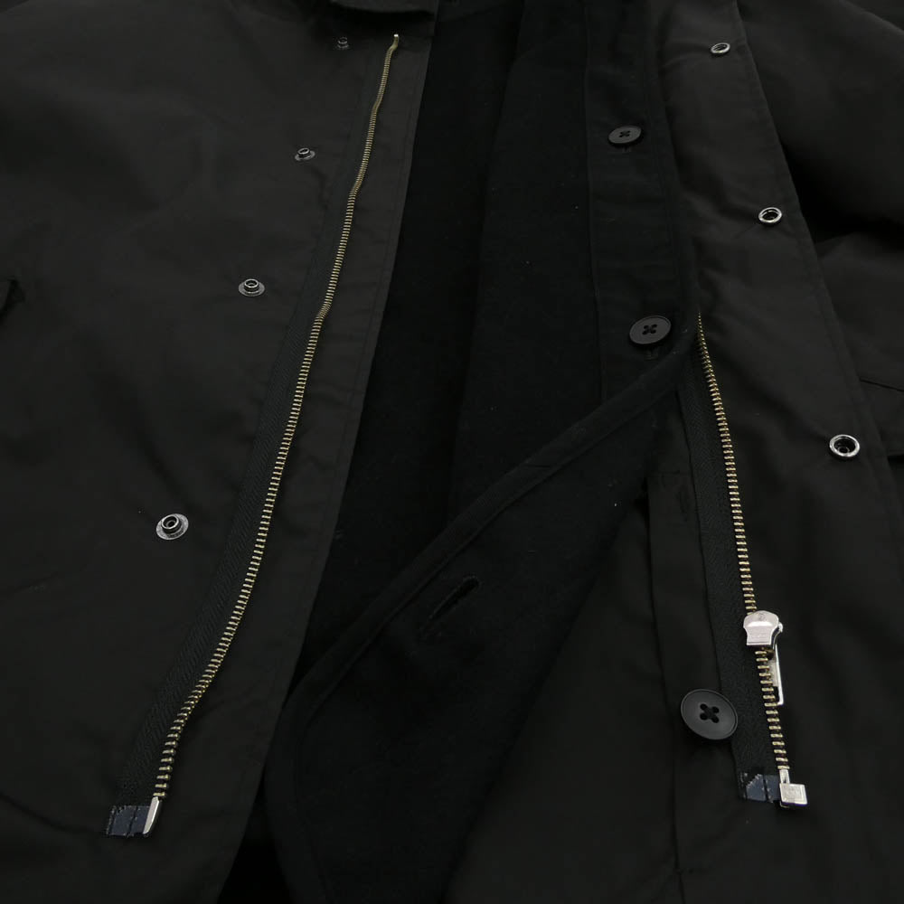 ATON エイトン 22AW 7031993 DOPE DYE NYLON SHORT MODS COAT ライナー付き ナイロン モッズ コート ブラック系 06【中古】