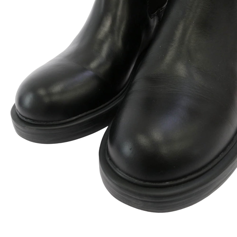 K300492-001 Black Leather Ankle Bootsレザー サイドゴア ブーツ ブラック系 40【中古】